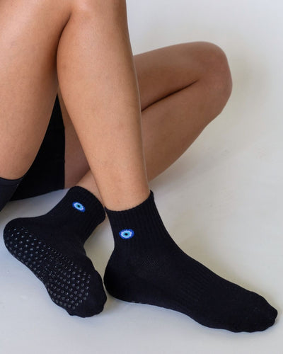 The Evil Eye Shortie Grip Socks
