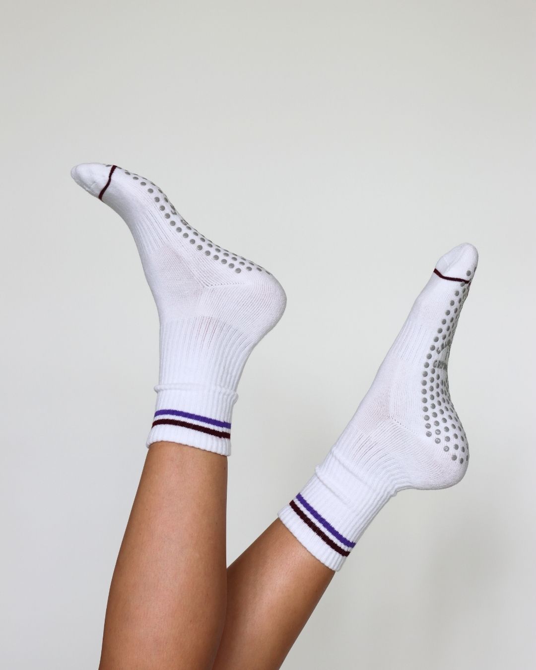 The Varsity Grip Socks - Maroon & Purple Stripes