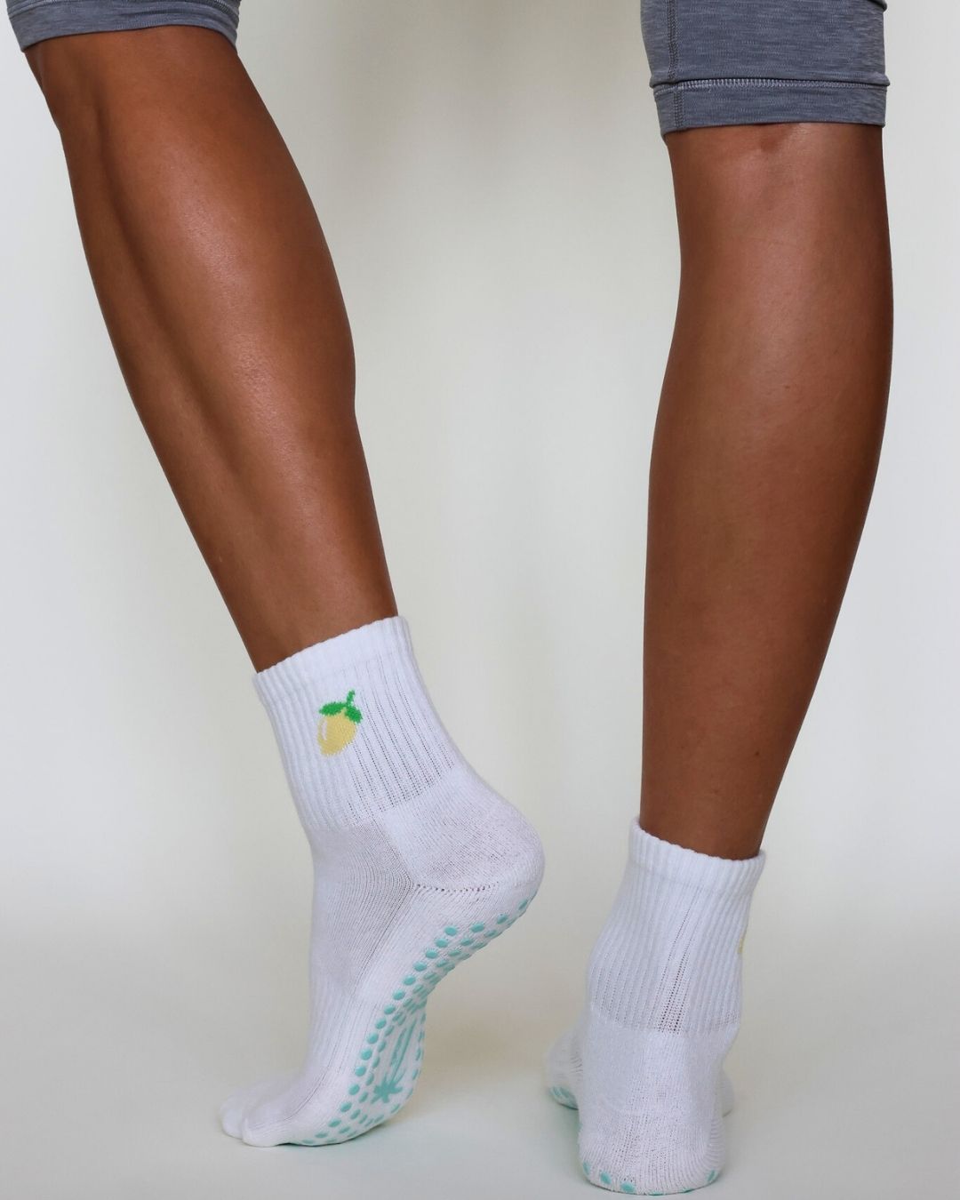 The Lemon Shortie Grip Socks