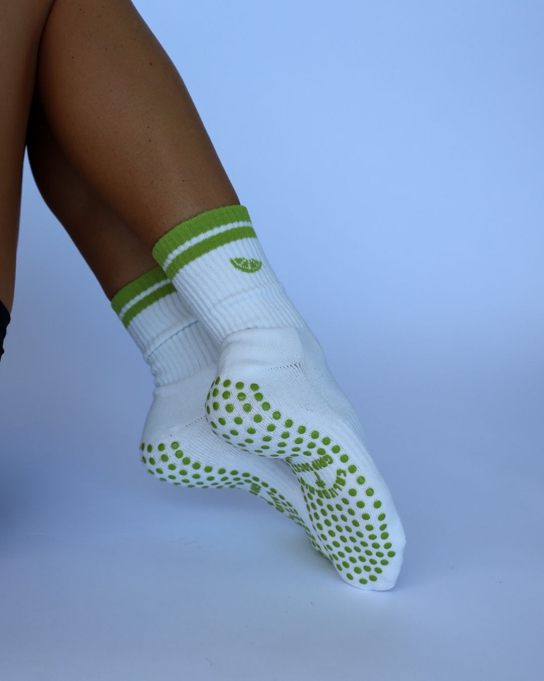 The Lime Midi Grip Socks