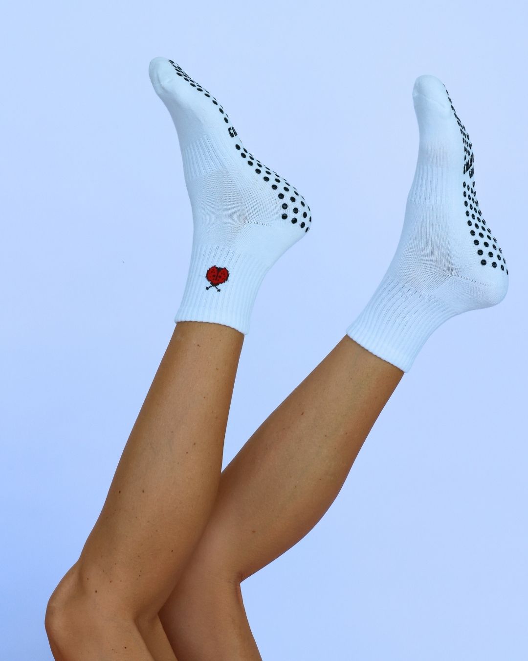 The Ladybug Shortie Grip Socks