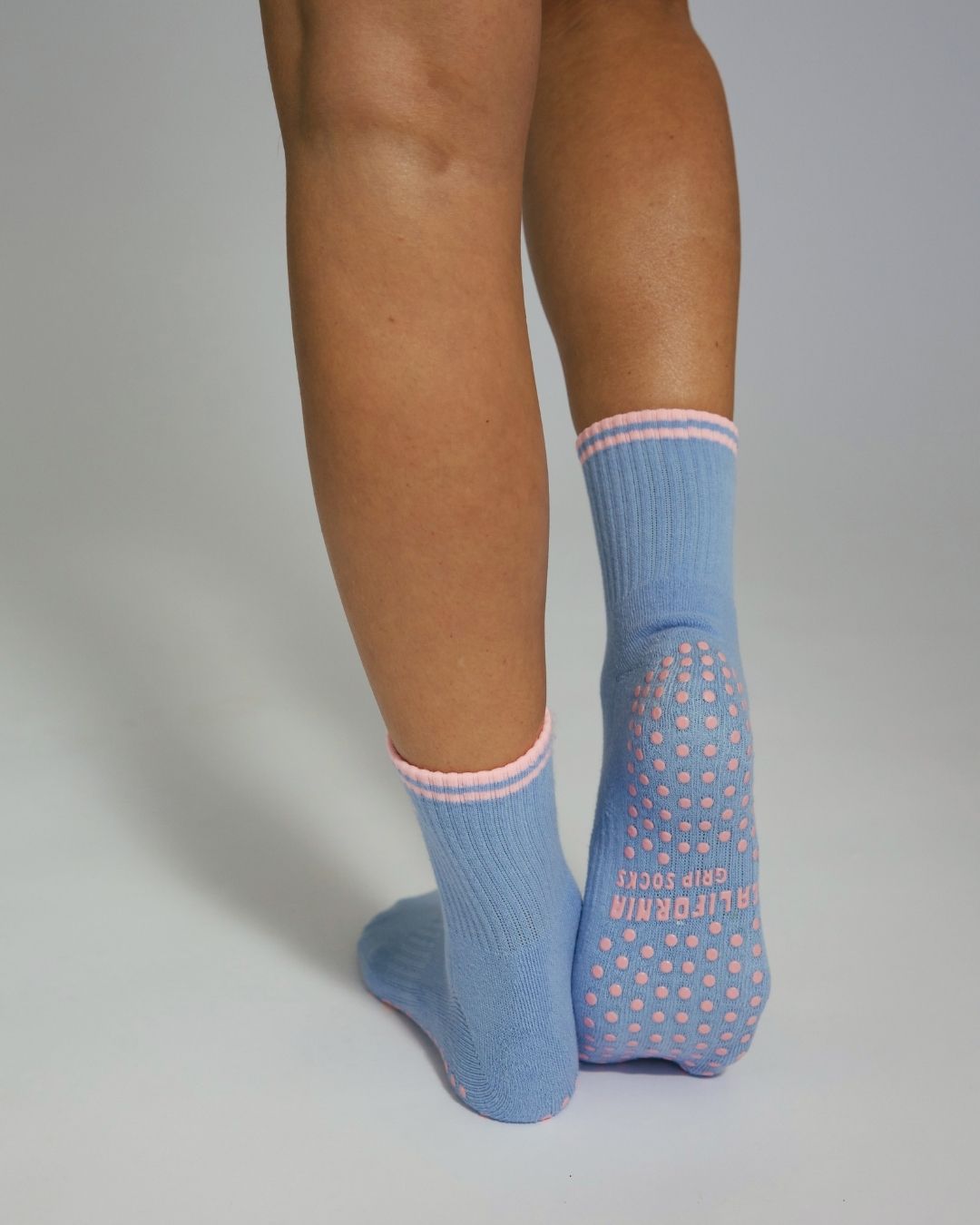 The Double Palm Shortie Grip Socks - Blue