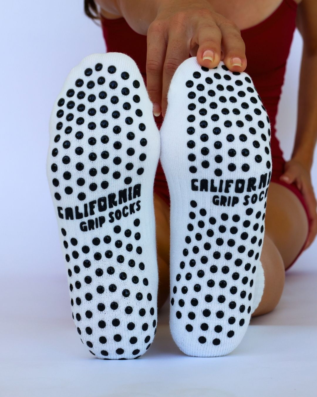 The Ladybug Shortie Grip Socks