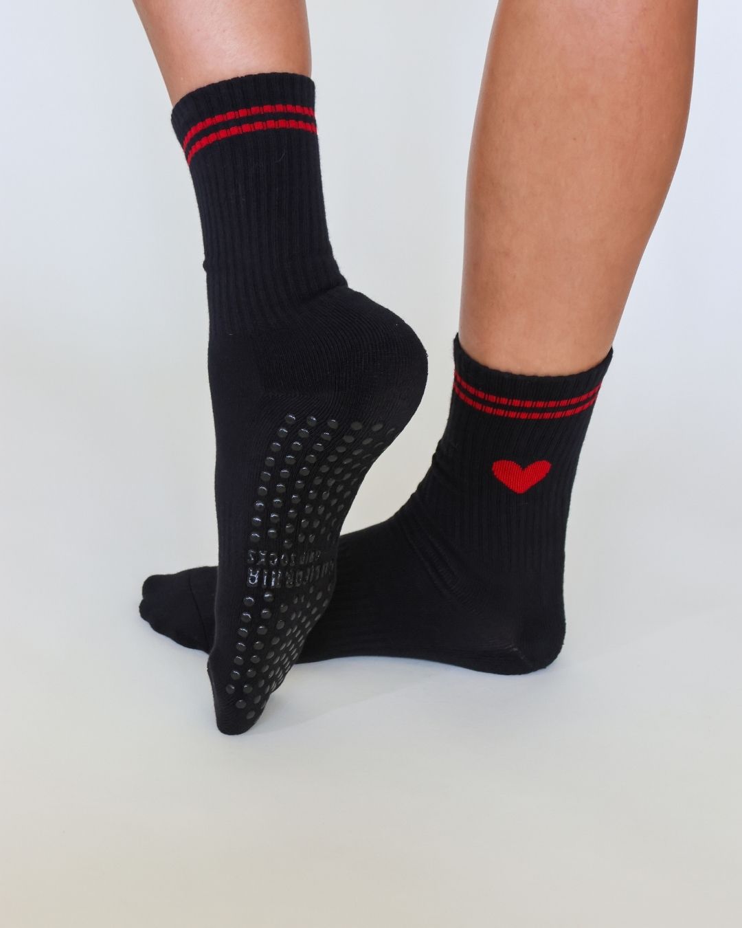 The Heart Grip Socks - Black