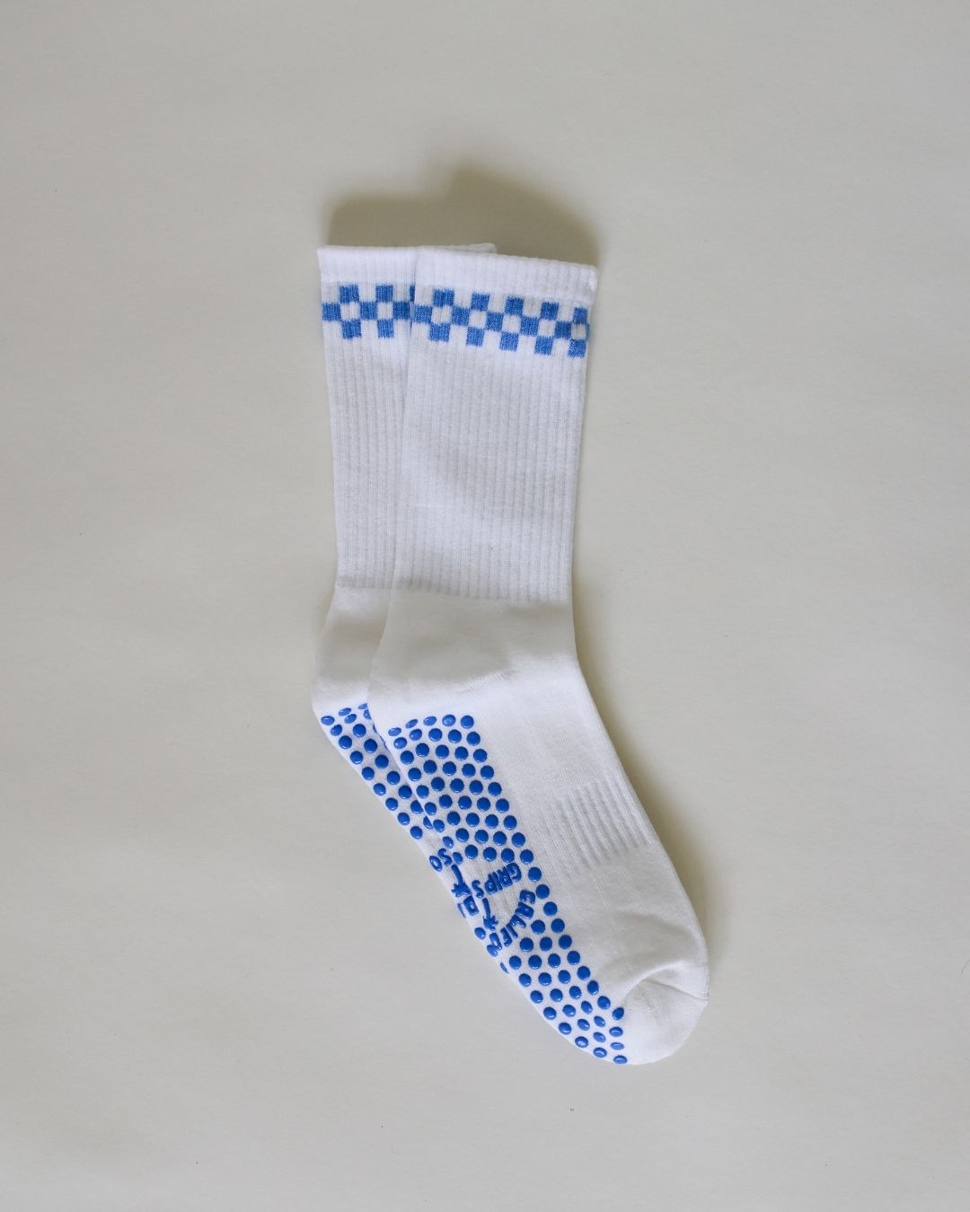 The Checkered Grip Socks - Blue