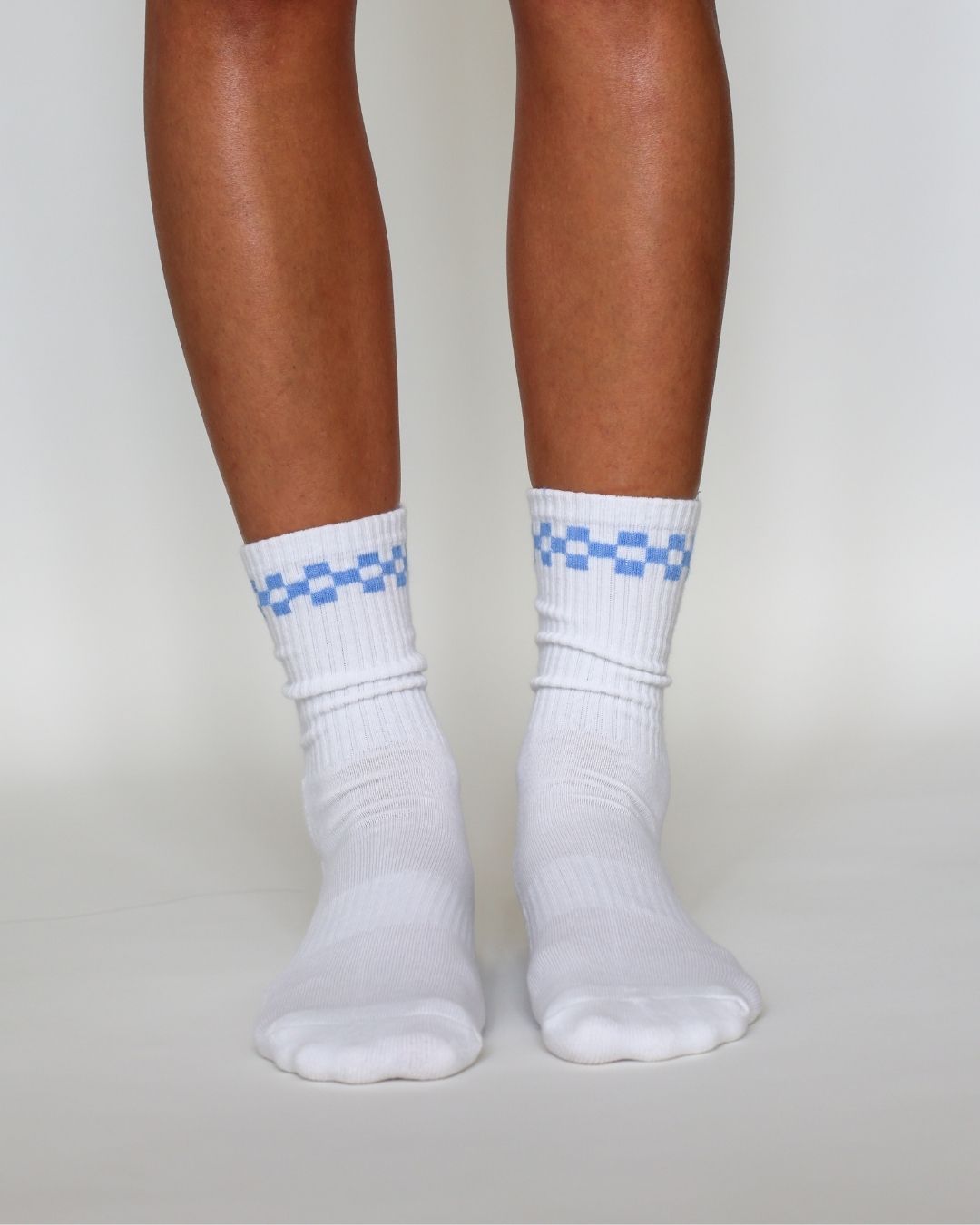 The Checkered Grip Socks - Blue
