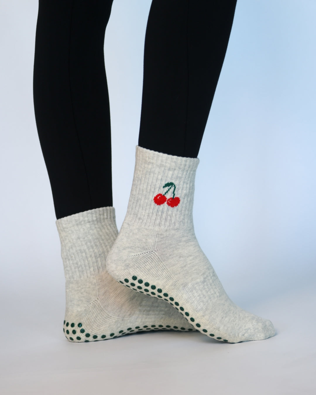 The Cherry Shortie Grip Socks