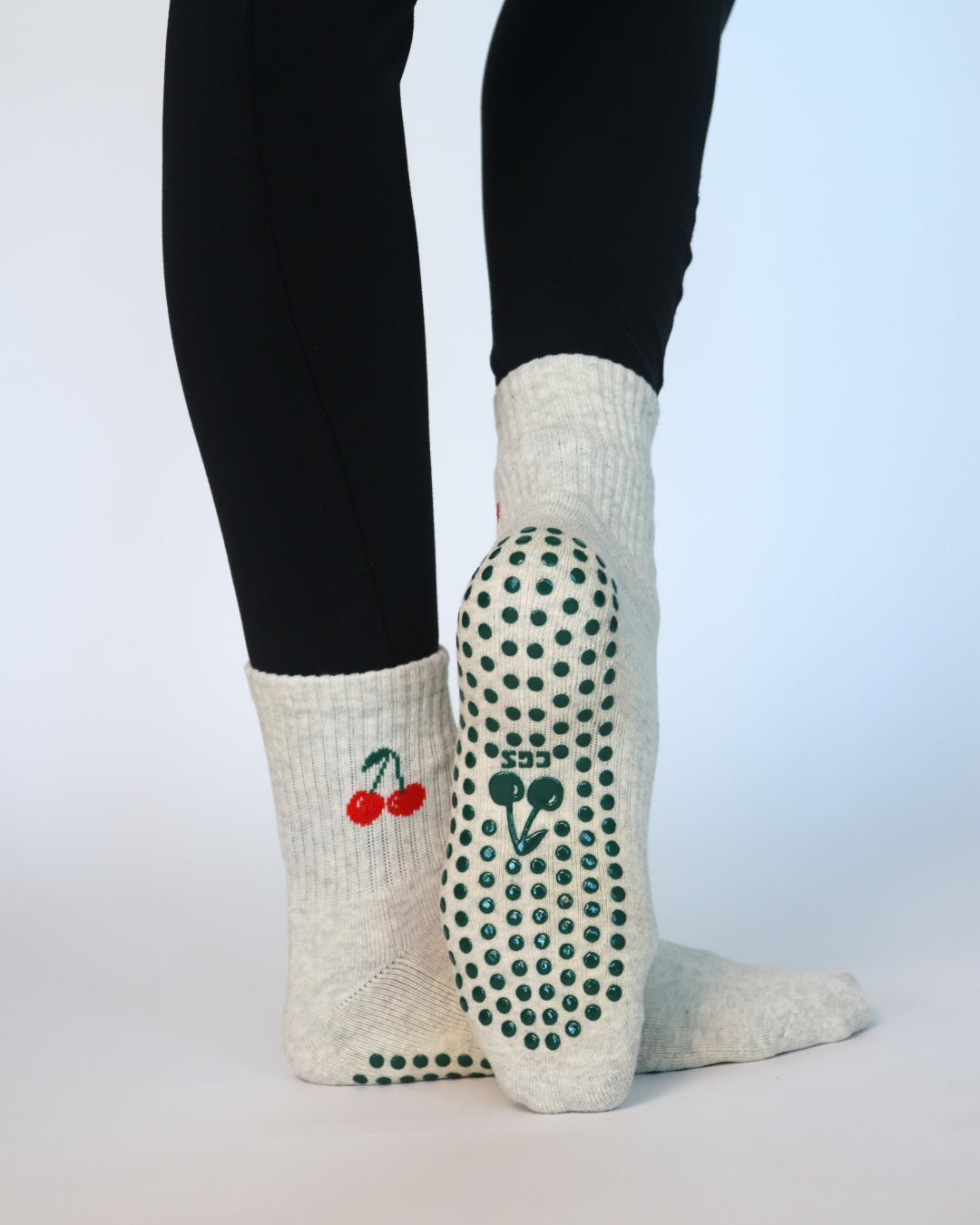 The Cherry Shortie Grip Socks