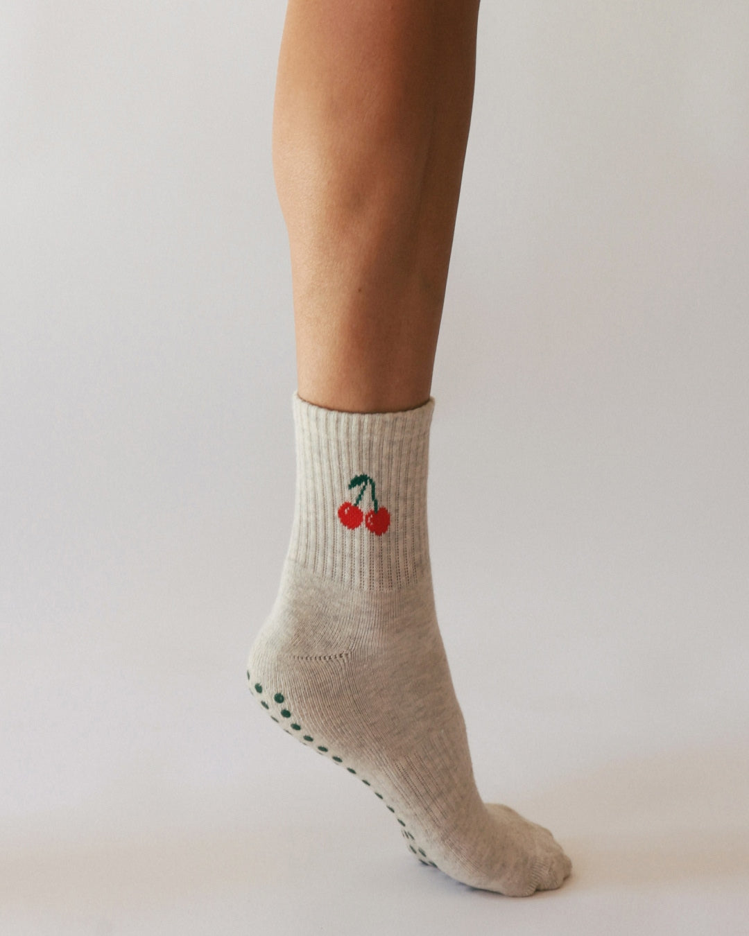 The Cherry Shortie Grip Socks