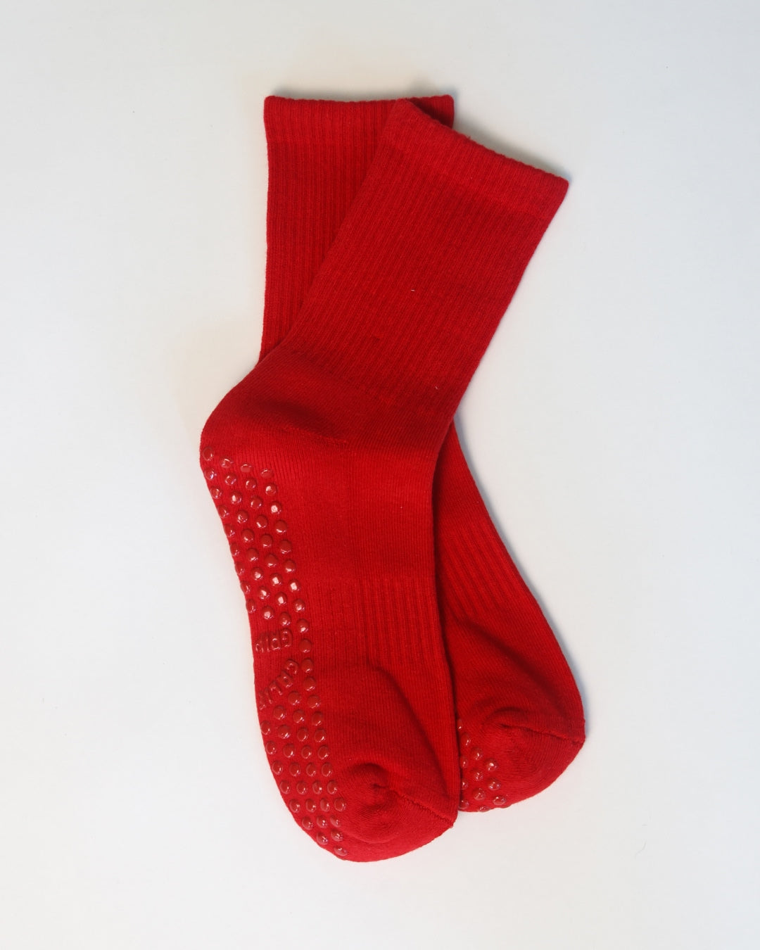 The Everyday Midi Grip Socks- Red
