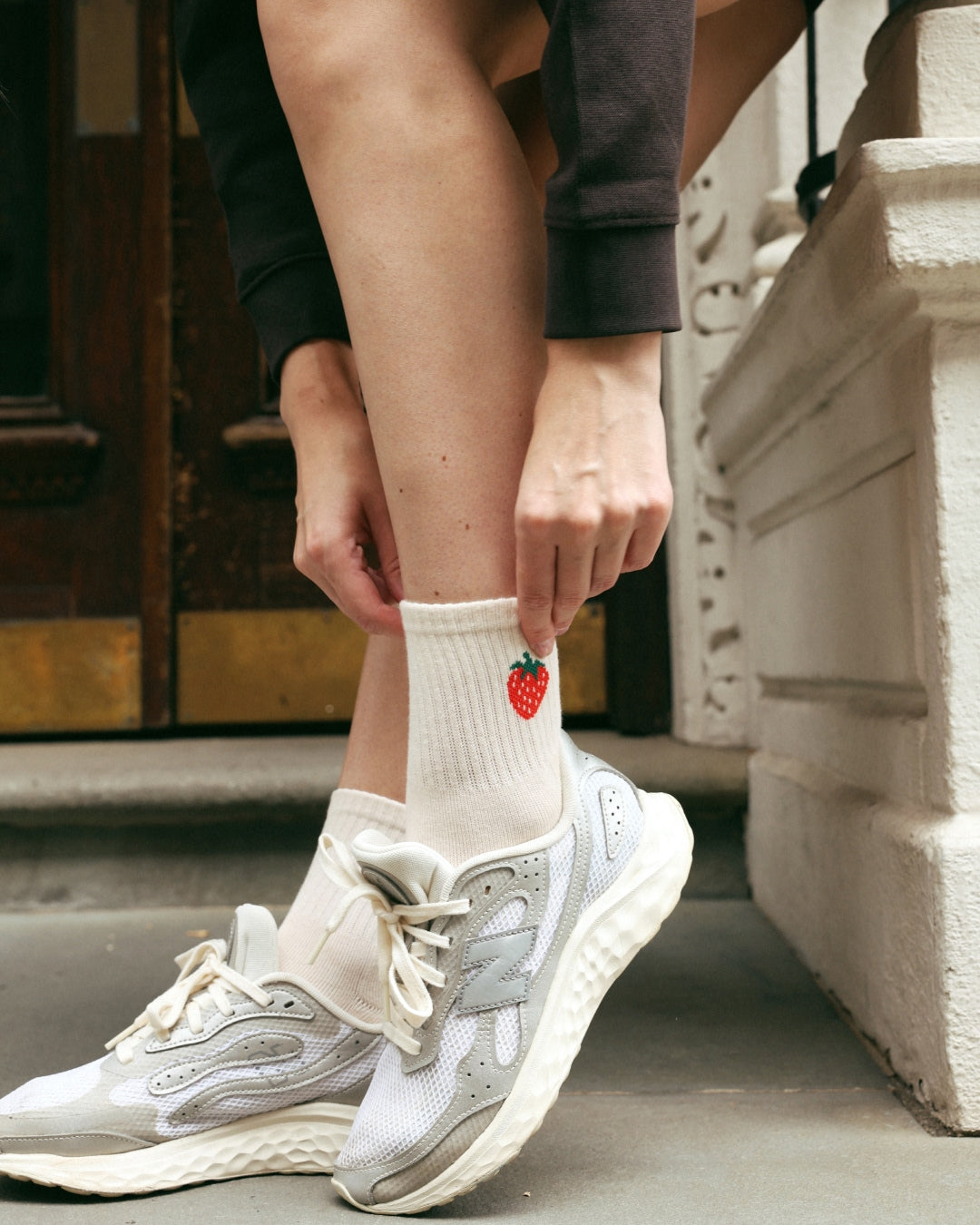 The Strawberry Shortie Grip Socks