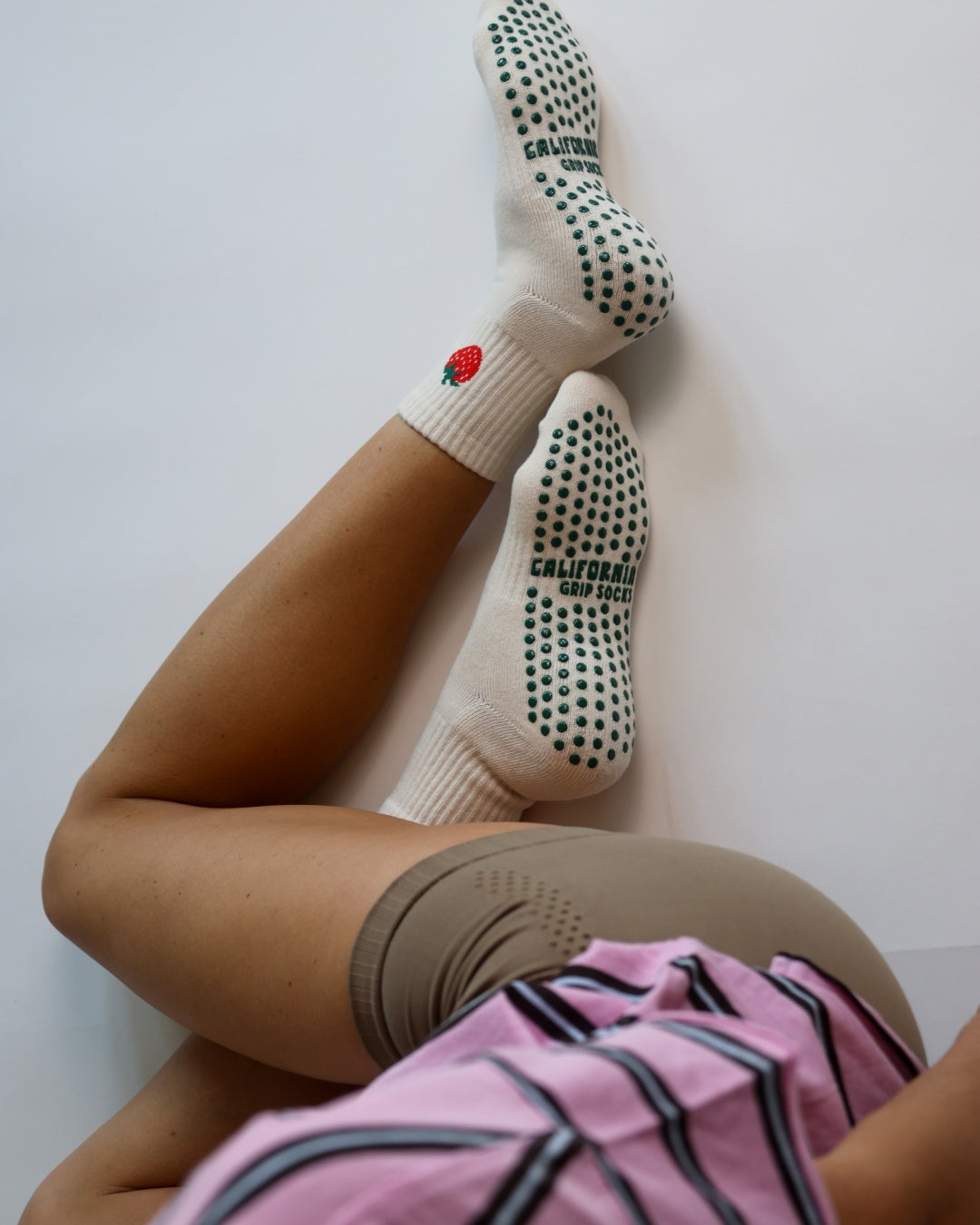 The Strawberry Shortie Grip Socks