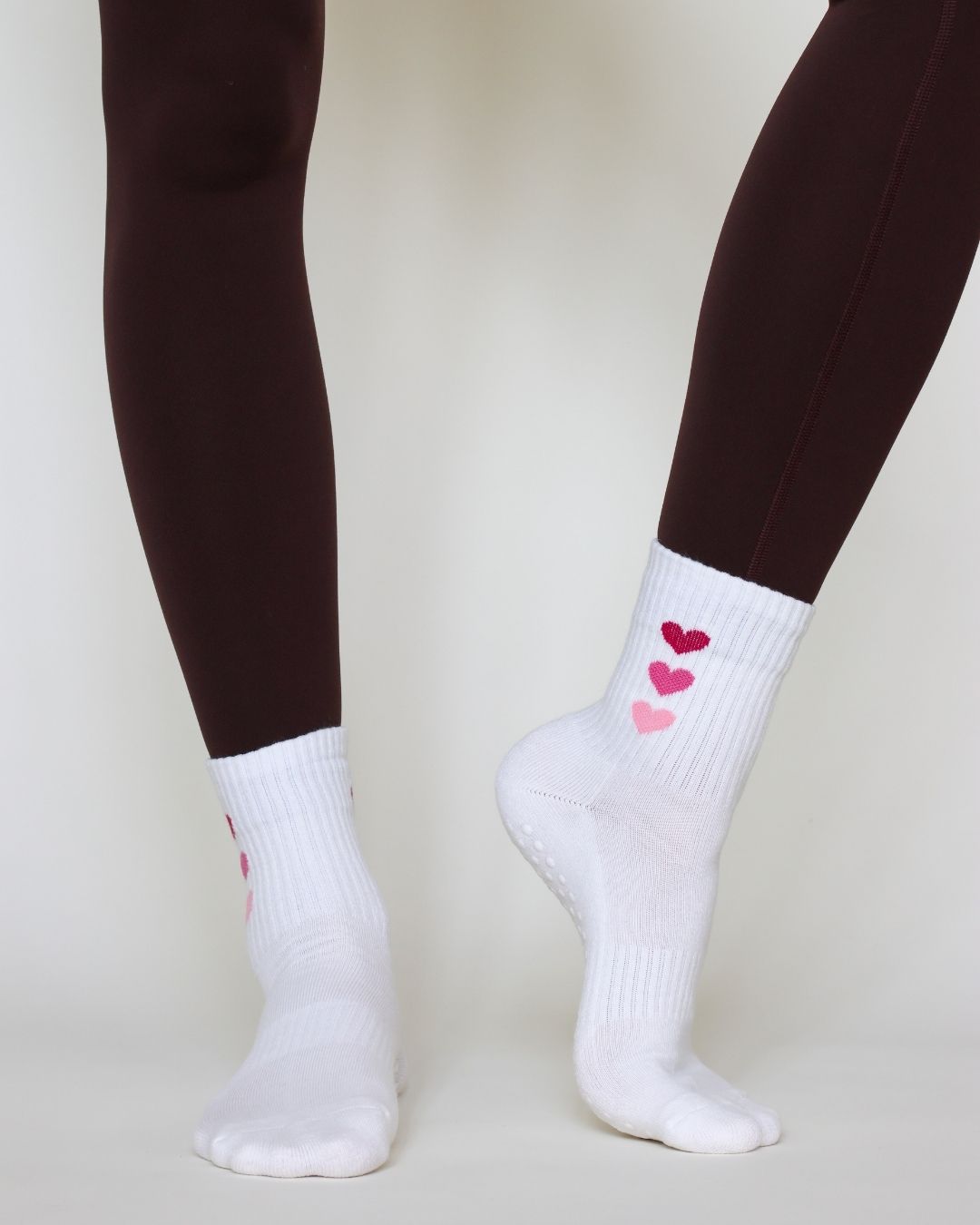 The Triple Heart Midi Grip Socks