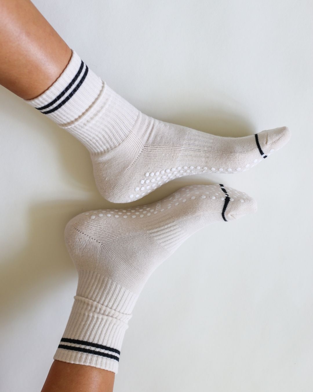 The Varsity Grip Socks - Black Stripes