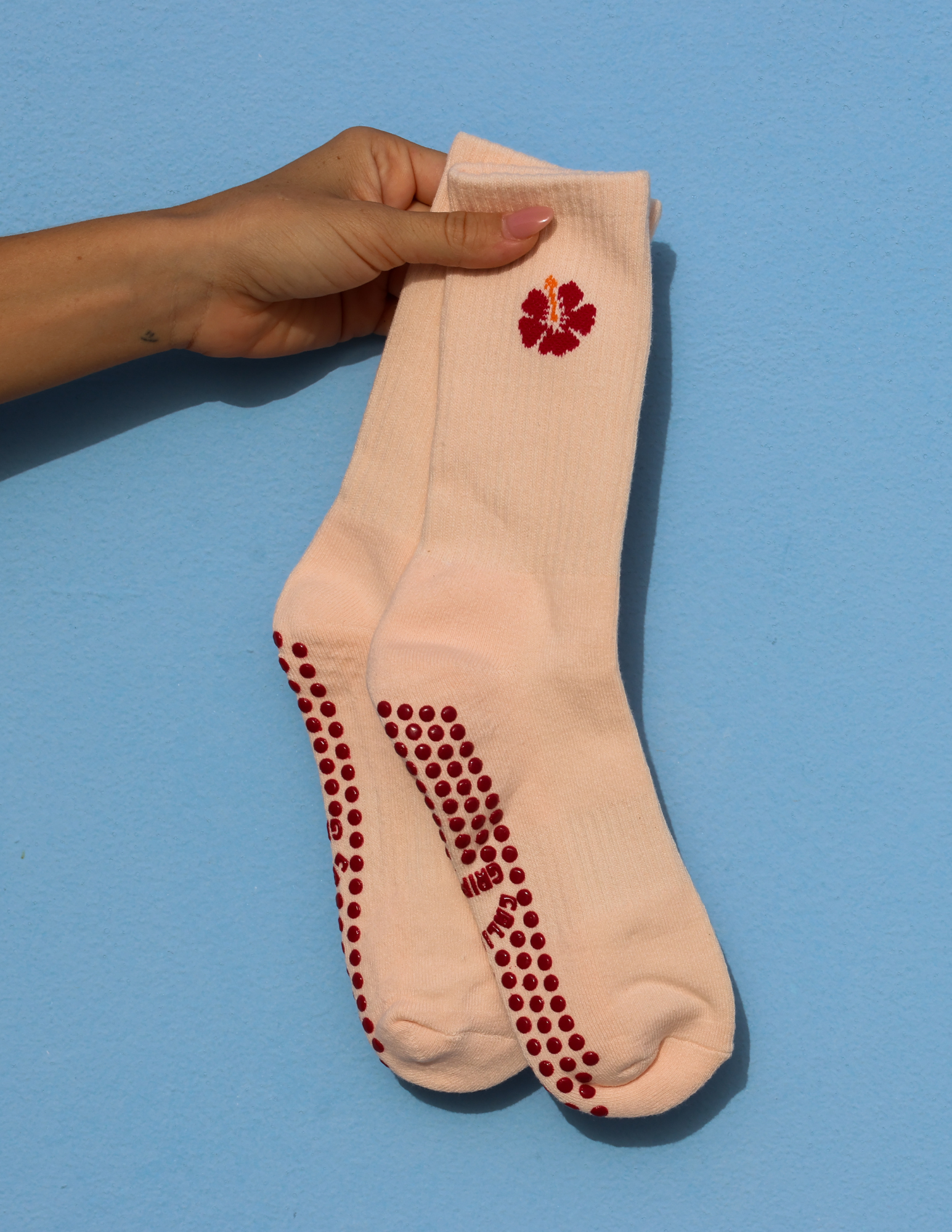 The Hibiscus Grip Socks