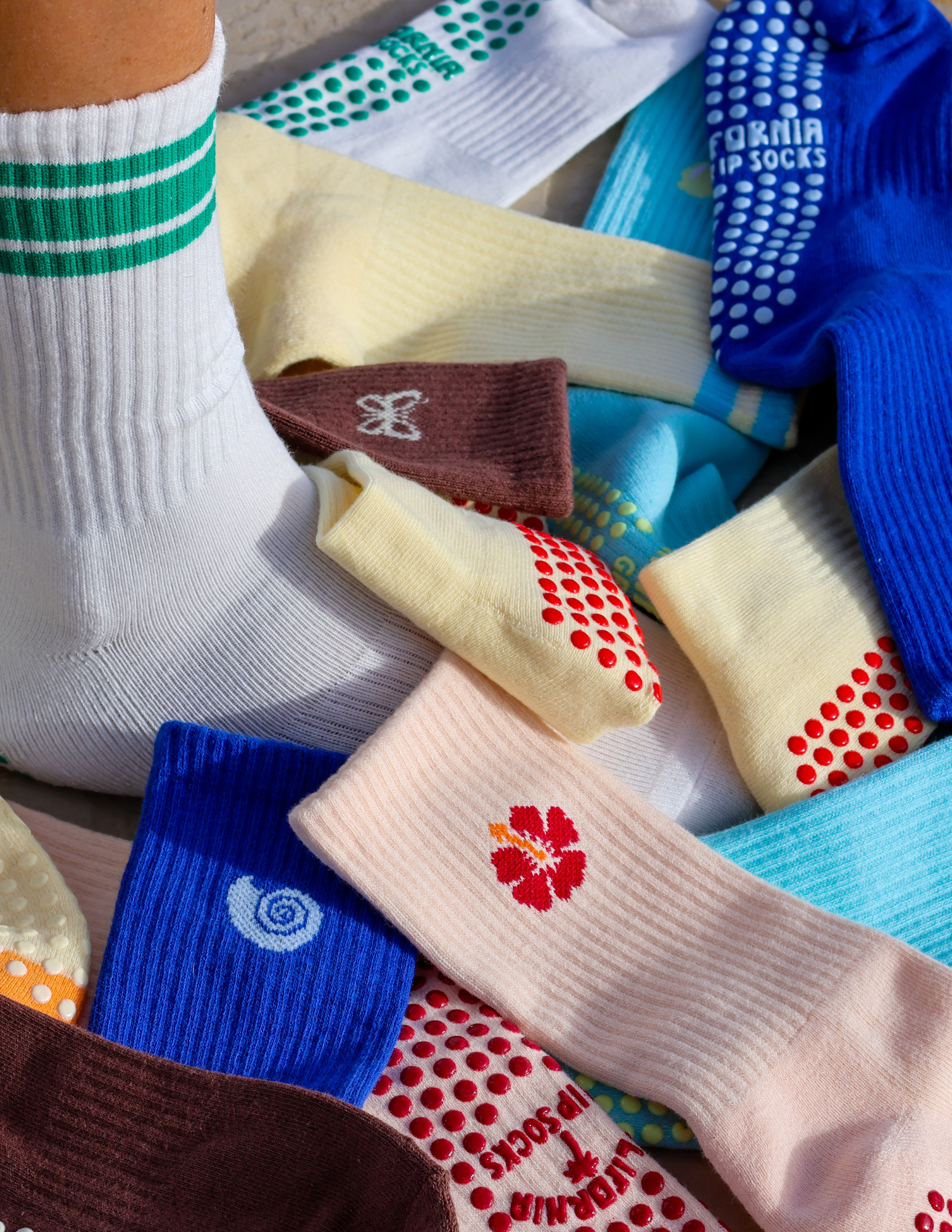 The Hibiscus Grip Socks